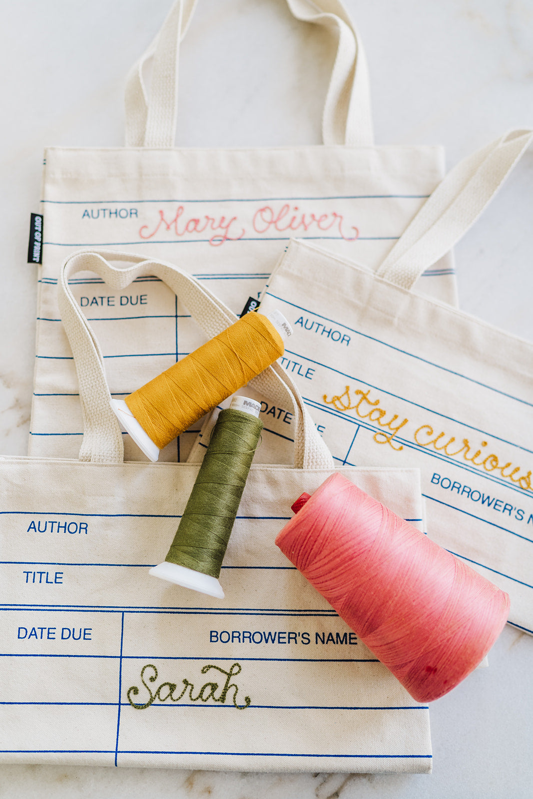Chainstitched Library Card Tote Bag – Kait Makes LLC