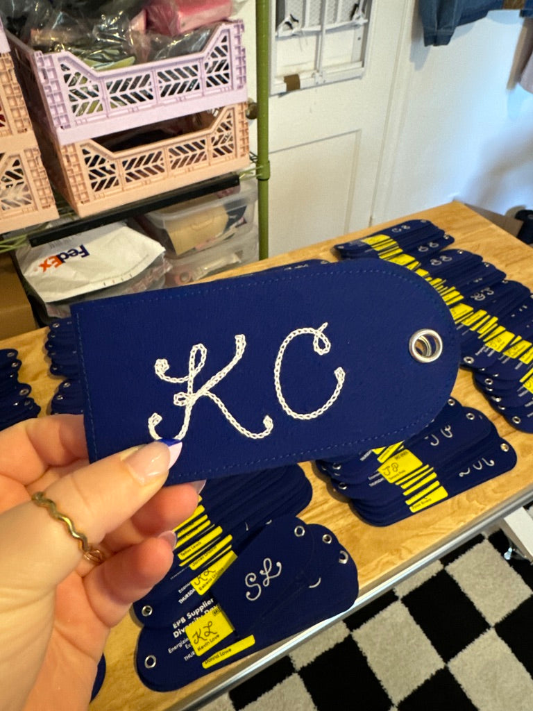 Custom Chainstitched Luggage Tag