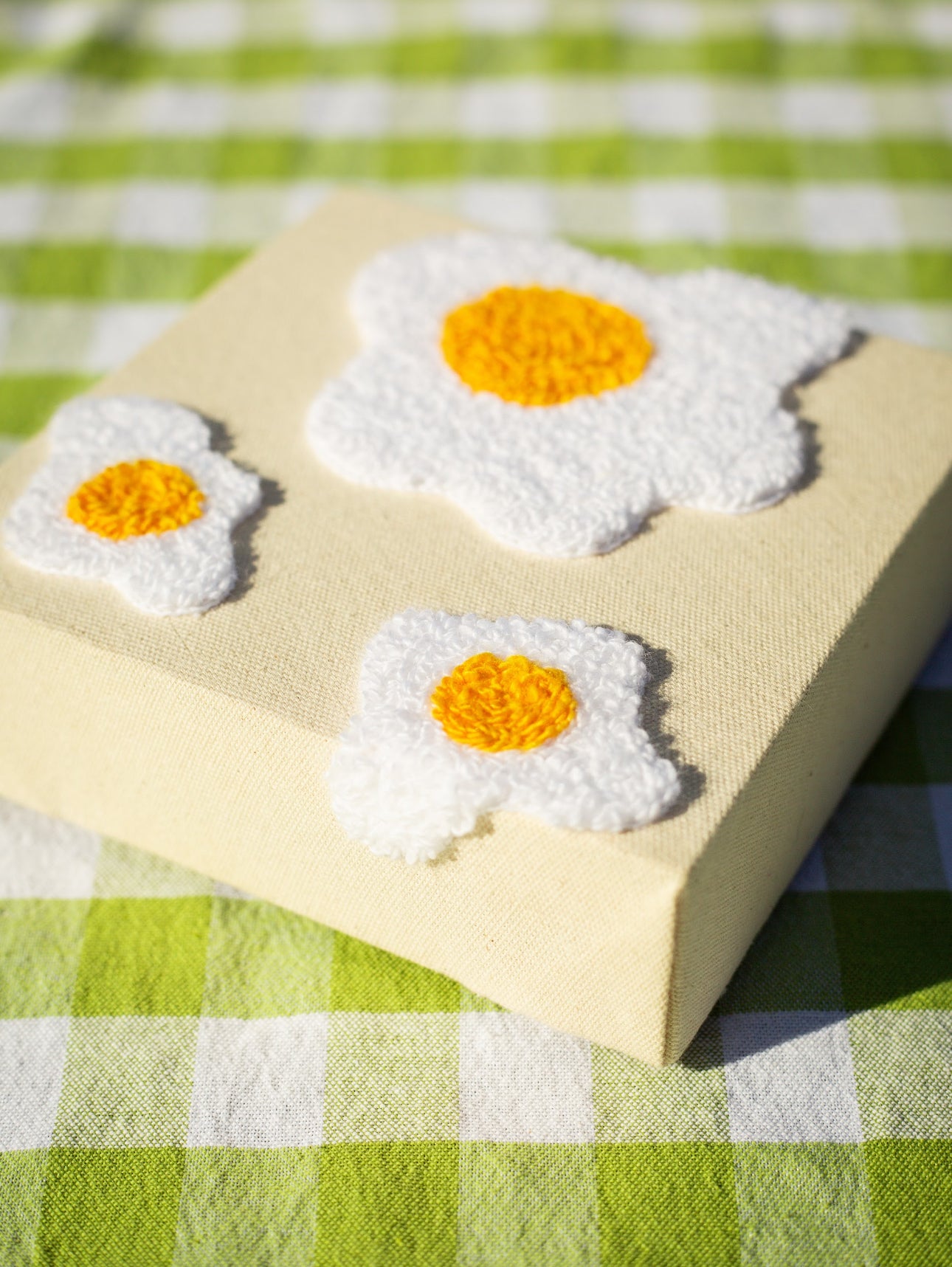 Fried Egg 6x6 Mini Chenille Canvas