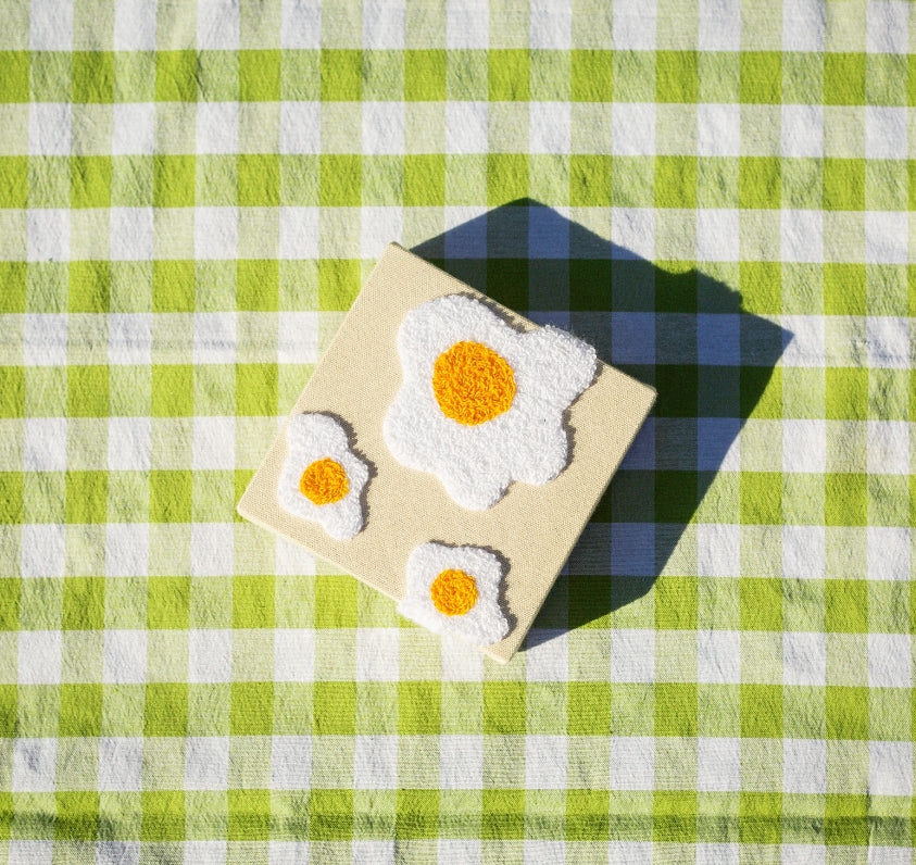 Fried Egg 6x6 Mini Chenille Canvas