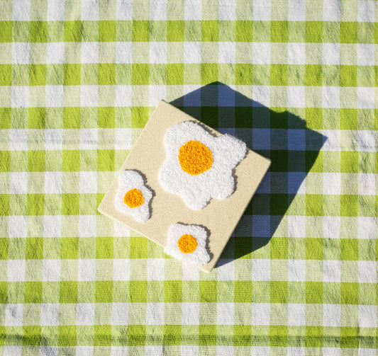 Fried Egg 6x6 Mini Chenille Canvas