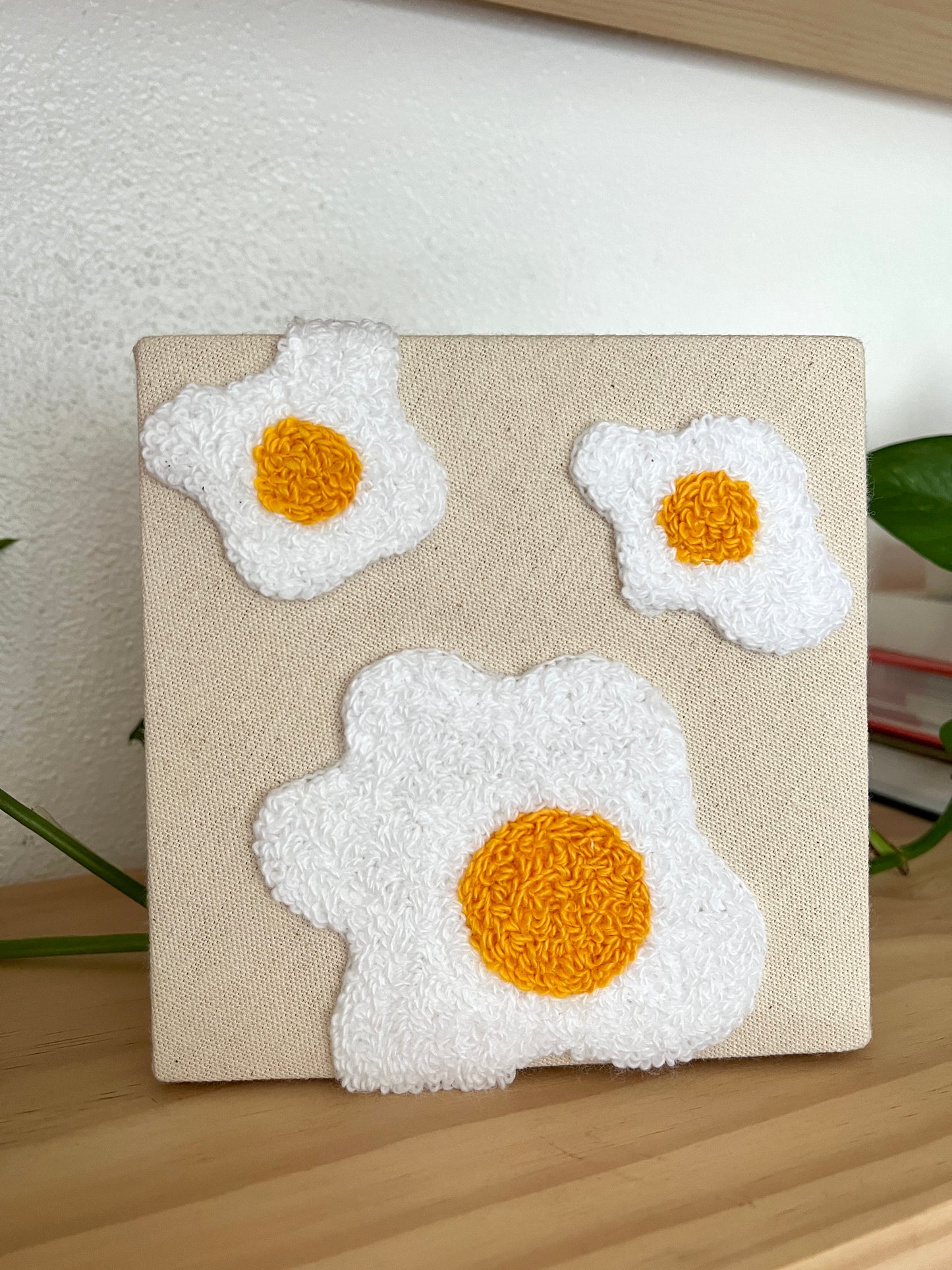 Fried Egg 6x6 Mini Chenille Canvas