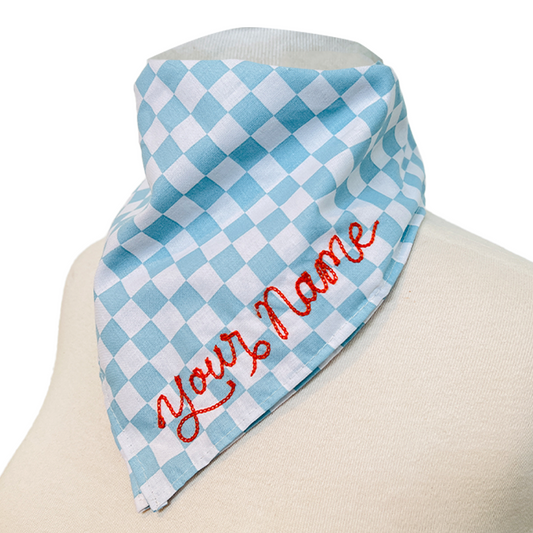 Checkered Bandanas - Customizable Chainstitch Embroidery