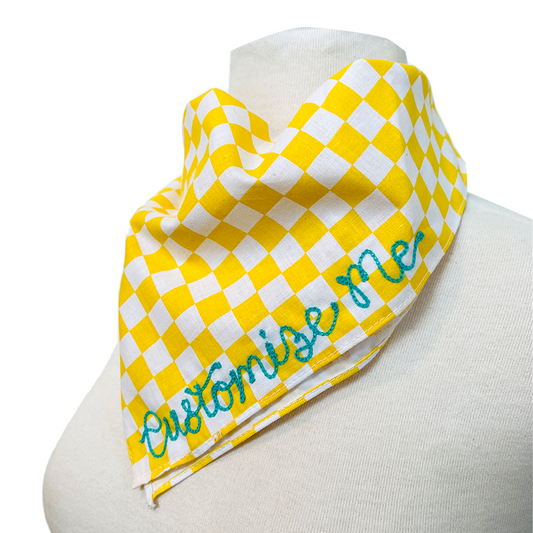 Checkered Bandanas - Customizable Chainstitch Embroidery