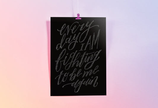 Rebuild Poster Art Prints | Black and White Hand Lettered Art
