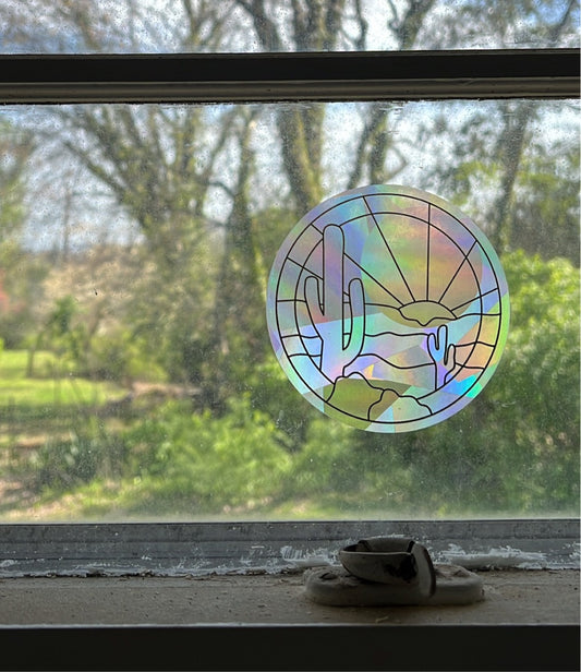 Desert Scene Suncatcher Decal | Window Cling | Rainbow Maker
