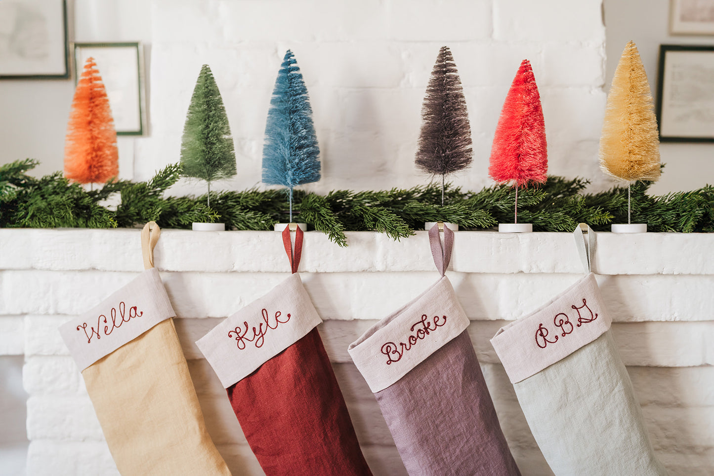 Custom Chainstitched Linen Stocking