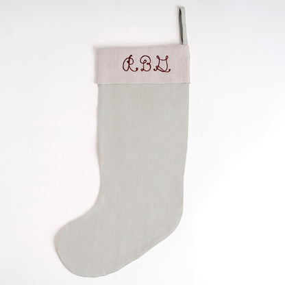 Custom Chainstitched Linen Stocking