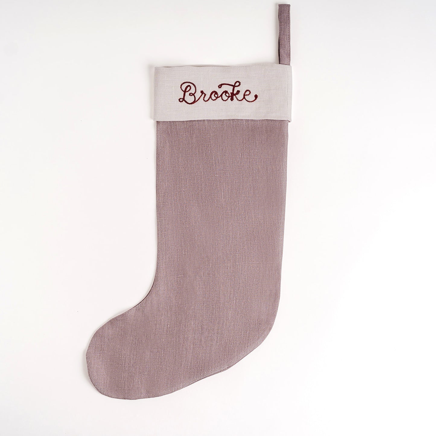 Custom Chainstitched Linen Stocking