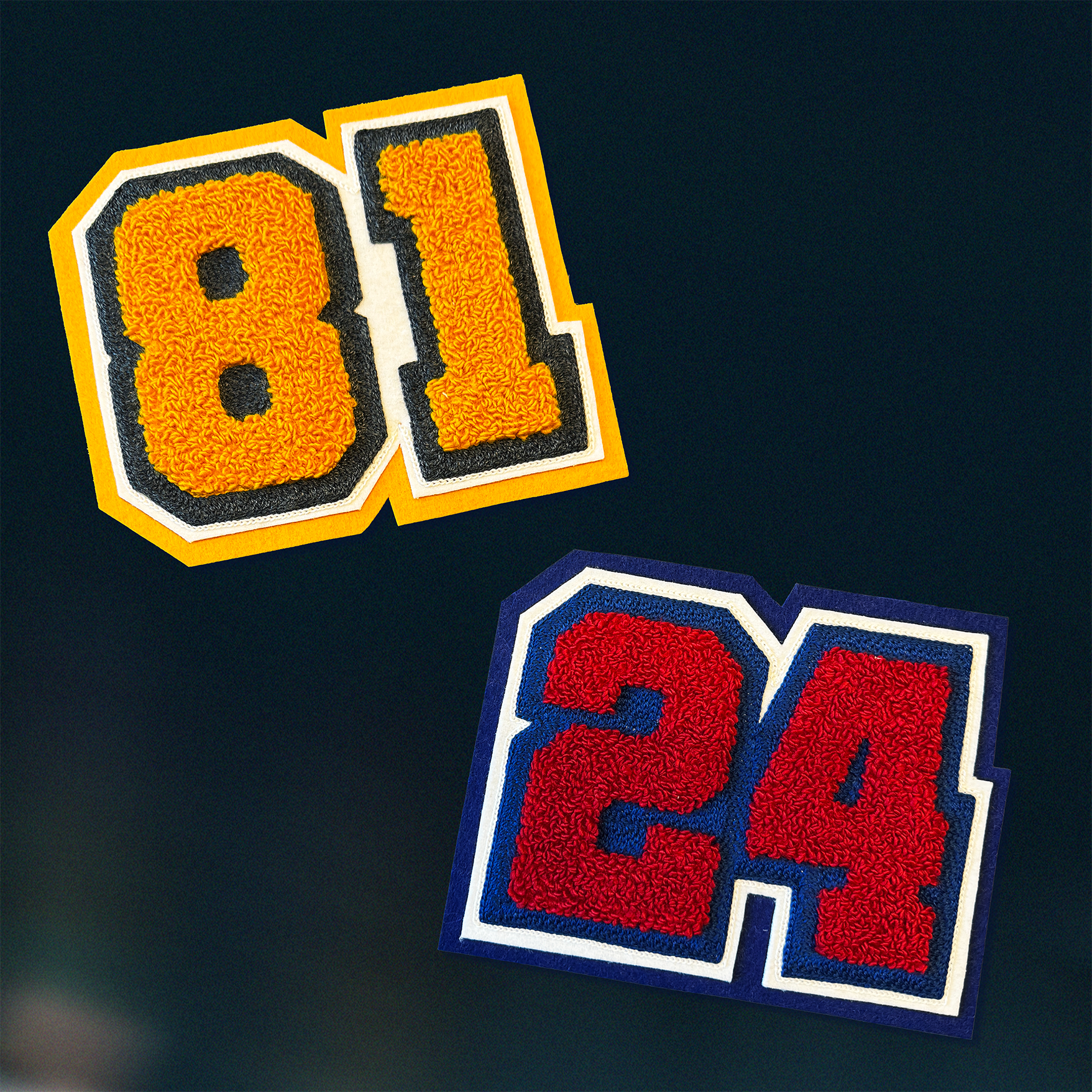 Hollander/Rozanov Chenille Number Patches [Heated Rivalry] – Kait Makes LLC