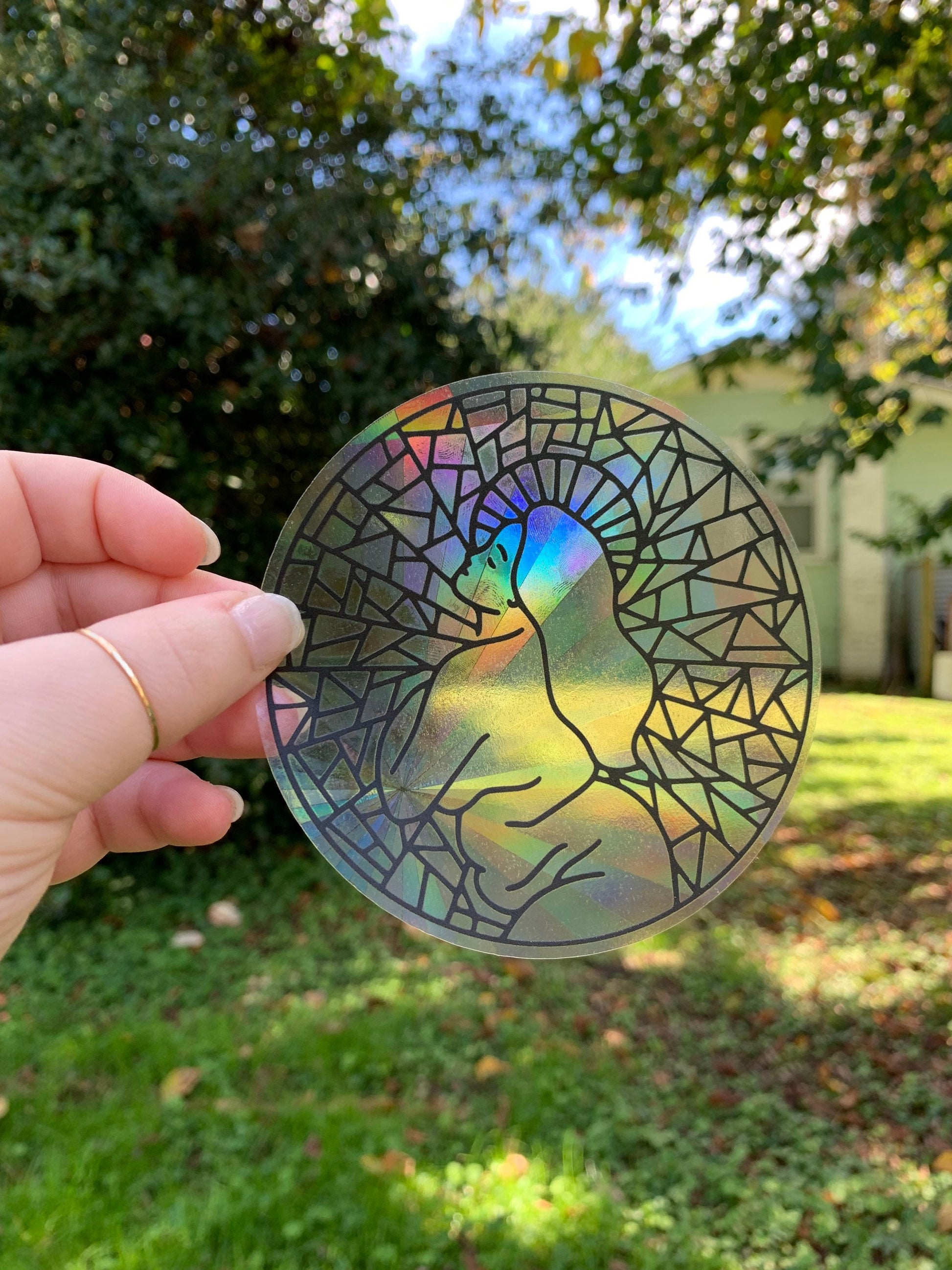 3x3 Custom Printed Rainbow Maker Suncatcher - Holographic Window Sticker