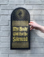 Silence Chapel Iridescent Gold Art Print | Die-Cut Arch on Black French Paper