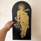 Temple Floor Iridescent Gold Art Print | Die-Cut Arched Poster